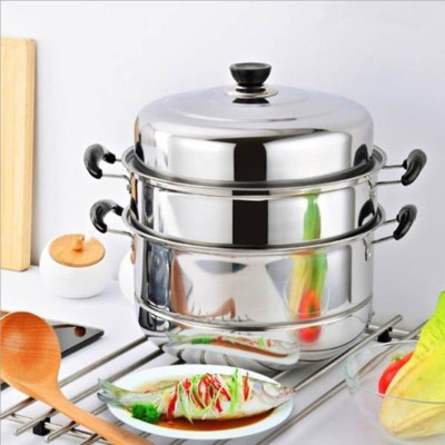 Nồi Hấp 2 Tầng 3 Tầng Kèm Xưởng Hấp Đa Năng 28cm, Nổi Lẩu Dẫn Nhiệt Tốt ( Dùng Được Cho Bếp Từ ) - Hàng nhập khẩu