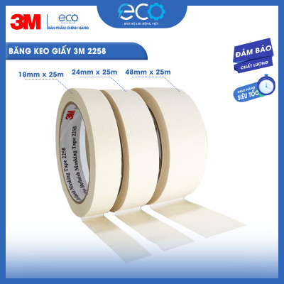 Băng keo giấy siêu dính 3M 2258 chuyên sử dụng che chắn trong sơn phủ