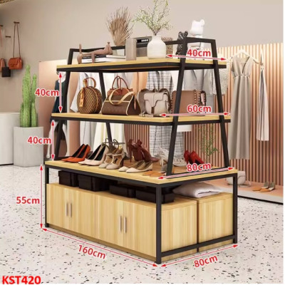 Kệ gỗ trưng bày rau củ quả, kệ trưng bày sản phẩm, hàng hóa KST420 - NỘI THẤT LẮP RÁP VIENDONGADV