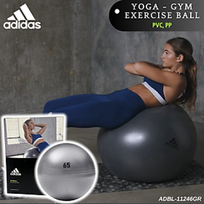 Bóng Tập Yoga & Gym Chính Hãng ADIDAS ADBL-11246GR Exercise Ball, Đường Kính 65cm, Kèm Ống Bơm Hơi