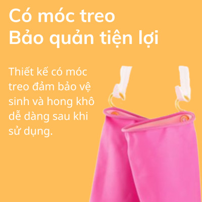 Mua 3 Tặng 2 Đôi Găng Tay cao Su Tự Nhiên Hàn Quốc Có Móc 37cm