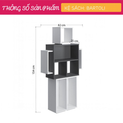 Kệ sách bằng gỗ thiết kế thông minh SMLIFE Bayberry