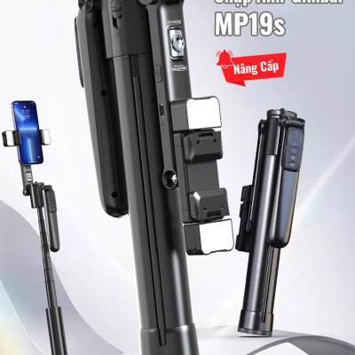 Gậy Quay Video MP19-S thông minh,chụp ảnh, livestream, kim loại bền bỉ, gimbal 360 dõi theo, nâng cấp, hàng chính hãng