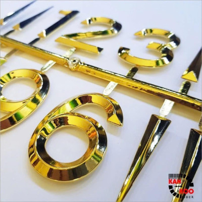 Bộ Số Xi Vàng Gắn Đồng Hồ Treo Tường – Sáng Bóng, Sang Trọng, Dễ Lắp Đặt