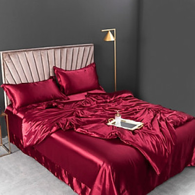 Vỏ chăn lụa cao cấp A dùng để lồng ruột (lụa loại 1), có dây khóa kéo chắc chắn kích thước 2m x 2m2