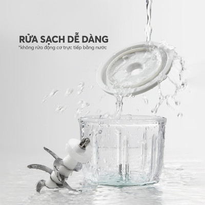 Máy xay thực phẩm Elmich CHE-8665 300ml 200W, Hàng chính hãng, 6 cánh dao, cối thủy tinh - JoyMall