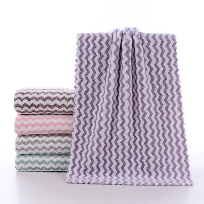 Sét 5 cái khăn lau mặt lông cừu Hàn Quốc .50 x 30cm ,kẻ sọc nhiều màu ,sợi bông mềm mại cao cấp và tiện lợi 