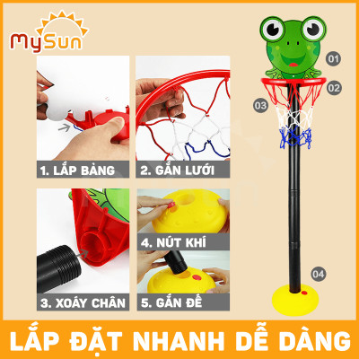 Đồ chơi bóng rổ mini treo tường cho bé trai vận động thể thao trong nhà ngoài trời MySun