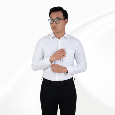 Áo sơ mi nam dài tay có túi màu trắng GENTITI by Thái Tuấn -  1C815HAKT101