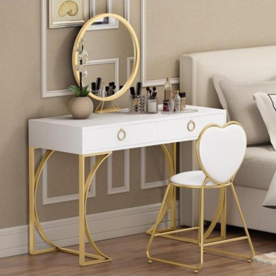 Hàng Siêu Cấp Bộ bàn ghế trang điểm: Bàn phấn hộp vuông 2 ngăn kèm gương hiện đại  - Giá Tại Xưởng