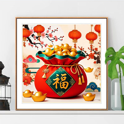 [Thêu 4 sợi] Tranh thêu kín túi tiền 69011, kích thước 60 x 60 cm