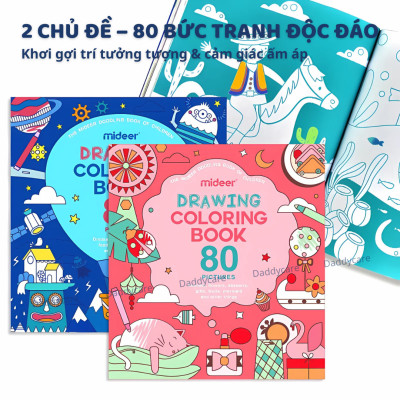 Đồ chơi thủ công 80 bức tranh tô màu cho bé Mideer Drawing Coloring, đồ chơi sáng tạo cho bé 2,3,4,5,6 tuổi