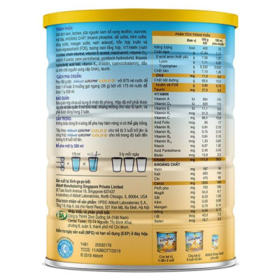 Sữa Bột Abbott Grow Gold 3+ cho trẻ từ 3 - 6 tuổi (900g)