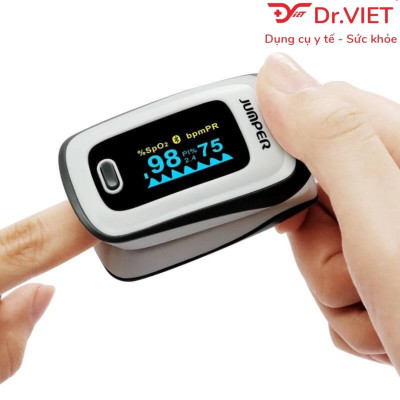 Máy đo nồng độ oxy máu và nhịp tim Jumper JPD-500F (Bluetooth) Chính hãng - Thiết kế nhỏ gọn, Sử dụng an toàn, Kết nối cùng Smartphone, Màn hình OLED