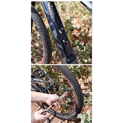 Bơm Xe Đạp Cầm Tay Bơm Lốp Xe Đạp ESL-60P Hợp Kim Nhôm, Bơm Lốp Xe Đạp gắn sườn xe 60 Psi Nhỏ Gọn 2 đầu van riêng (cho van mỹ và van nhọn) - Mai Lee