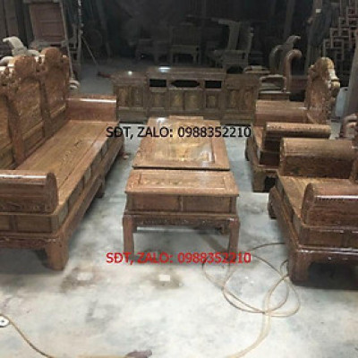 Combo bộ Khổng tử gỗ mun đuôi công & kệ tivi