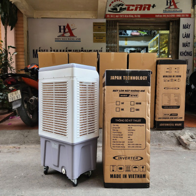 Quạt đá, quạt hơi nước, quạt điều  hoà 45L có bánh xe tặng kèm 2 hộp đá khô, Hàng chính hãng