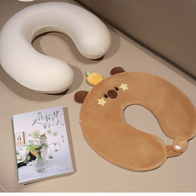 Gối chữ U làm bằng mút hoạt tính, gối kê cổ dễ thương dùng để máy bay, xe hơi, du lịch, kê cổ cổ gối ngủ trưa văn phòng-GC876488