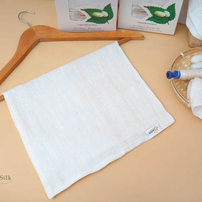 Khăn Mặt Cao Cấp 100% Từ Lụa Tơ Tằm Cao Cấp 45*30cm, Khăn Massage SenSilk Sạch Dạ Bớt Mụn