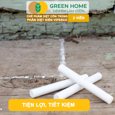 Phấn Diệt Kiến Và Côn Trùng Vipesco, GreenHome, Hộp 2 Viên, Diệt Trừ Kiến, Gián, Rận, Rệp, Bọ Chét,.