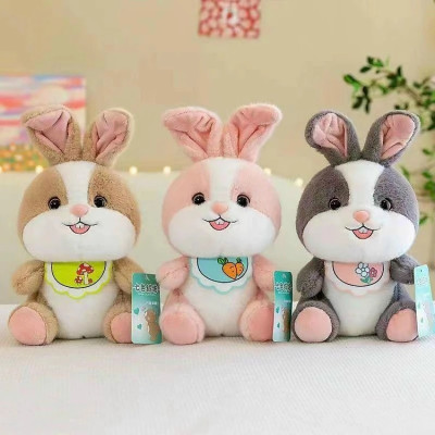 Thú nhồi bông thỏ mặt yếm lông mịn đáng yêu - Size 45cm - Quà tặng thỏ bông cute êm mịn.