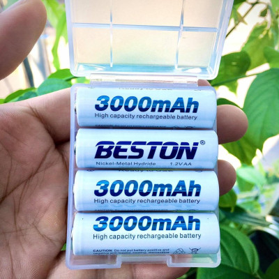 Bộ sạc pin AA AAA Beston C8002 dùng cho micro không dây, máy ảnh, điều khiển, đồ chơi trẻ em, đồng hồ