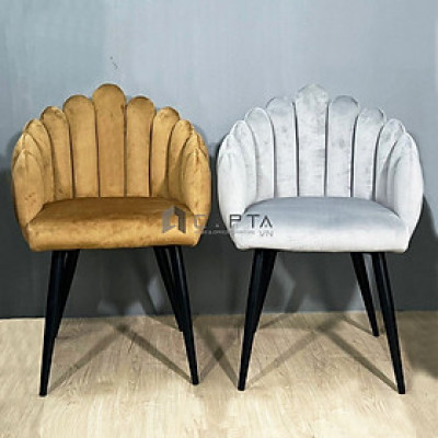 Ghế trang điểm nệm vải nhung LARA 4A-F Nội thất Capta Ghế cafe tiếp khách cho spa, thẩm mỹ viện Ghế nữ làm việc học bài có tay tựa