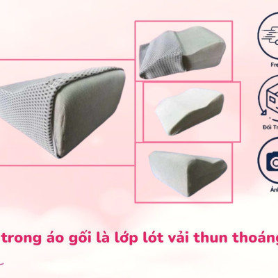 Gối Chống Giãn Tĩnh Mạch Kê Cao Chân Giúp Giảm Tê Buốt, Phù Nề Chân Và Vọp Bẻ Tặng Kèm Áo Vải Lưới 5D Thoáng Mát Được Bọc Sẵng