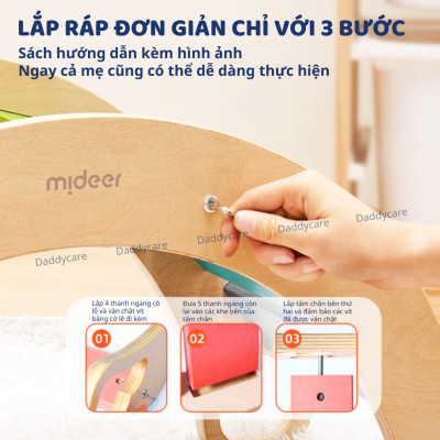 Ván thăng bằng cho bé Mideer Rainbow Wooden Climber, Đồ chơi bập bênh