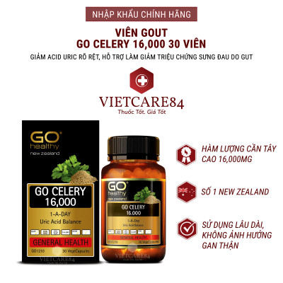 Bộ Sản Phẩm Tăng Cường Sinh Lực, Sinh Lý Nam Cho Người Bị Gout: Viên Gout Go Celery 16000mg 30 Viên, Viên Tăng Cường Sinh Lý Nam Go Man Plus 30 Viên