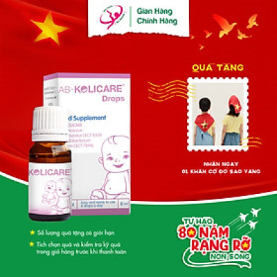 AB - Kolicare: Men Vi Sinh Cho Trẻ Lười Bú, Quấy Khóc, Đầy Hơi, Đau Bụng, Táo Bón, Co Thắt Ruột, Hỗ Trợ Tiêu Hóa HMOs Nhanh Gấp 3 Lần