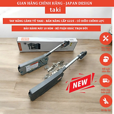 Tay Nâng Cánh Tủ TAKI Bản Nâng Cấp 2025 -  Mã G225 Có Điều Chỉnh Lực - Phù Hợp Mọi Chất Liệu  - Bảo Hành 10 Năm