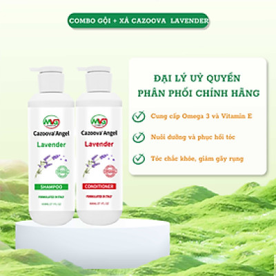 Combo dầu gội, dầu xả ngăn ngừa gàu Cazoova Lavender hương hoa oải hương quyến rũ 800ml