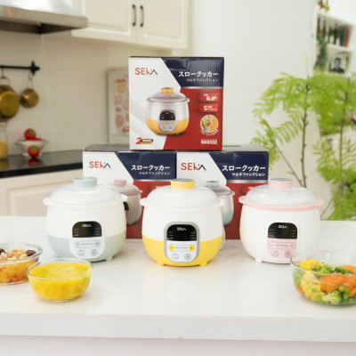 Nồi nấu cháo SEKA SK6182 dung tích 0,8L cho bé ăn dặm - Ninh hầm hấp cách thuỷ chưng yến hàng chính hãng