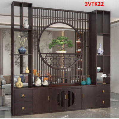 Vách ngăn phòng khách nhà bếp, Tủ kệ vách ngăn phòng 3VTK22