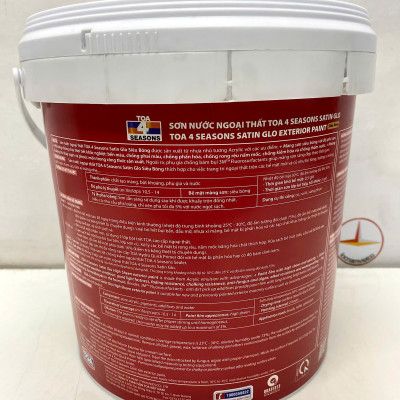 Sơn nước ngoại thất cao cấp TOA 4 Seasons Satin Glo siêu bóng màu vàng 7930 _ 5L