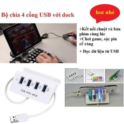 Hub Usb OTG cao cấp kết nối chuột và bàn phím cùng lúc với điện thoại giá rẻ