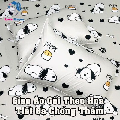 Bộ 2 Áo gối vải lụa chống thấm, vỏ gối có đủ kích thước yêu cầu