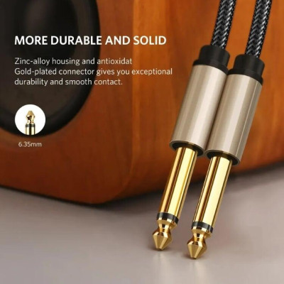 Ugreen UG10639AV128TK 3M màu Đen Cáp âm thanh 2 đầu 6.5mm dương cao cấp - HÀNG CHÍNH HÃNG