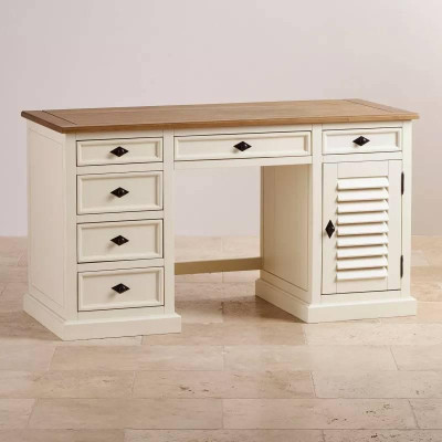 Bàn Làm Việc Shutter Gỗ Sồi Ibie OTDSHUO - Trắng (145 x 60 cm)