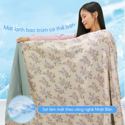 [CHĂN HÈ MÁT LẠNH] Mền lạnh I Cool Advance NIN House NM8033 1m6x2m1 hình cute| Chăn chần Ice Silk