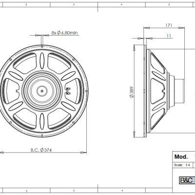 Loa Rời 4 TẤC B&C SPEAKERS - ITALIA 15CL76 (1 cái) – Hàng Chính Hãng