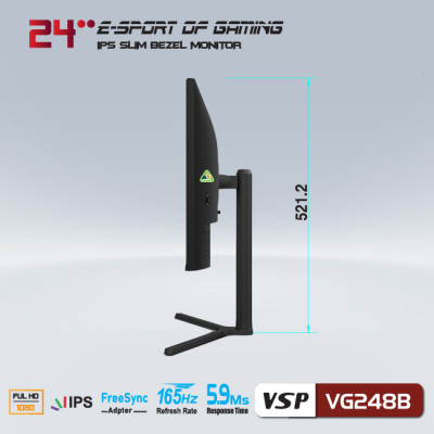 Màn hình gaming VSP Esport Gaming VG248B (24inch | FHD | IPS | 165Hz) - Hàng chính hãng