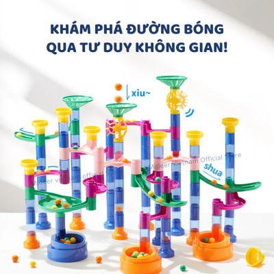Đồ chơi lắp ráp mô hình đường bóng lăn Mideer Track Ball Blocks - Crossing the Maze