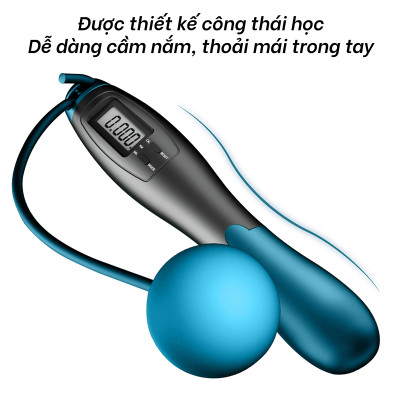 Dây Nhảy JR300 Đếm Số, Quy Đổi Ra Calo, Khoảng Cách - Kèm Bóng Xoay Cho Người Mới Bắt Đầu Tập