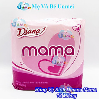 Băng Vệ Sinh Diana Mama Dùng Cho Mẹ Sau Sinh 12 Miếng/Gói