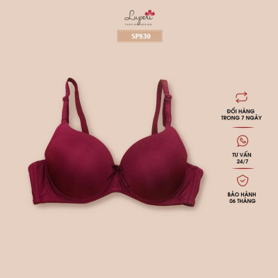 Áo Lót Nâng Ngực Nữ Trơn Không Gọng Đệm Dày LUPERI LU3AL830 Bản 2 Móc Cho Nàng Ngực Nhỏ, Vừa, To, Ngực Bầu, Ngực Sau Sinh