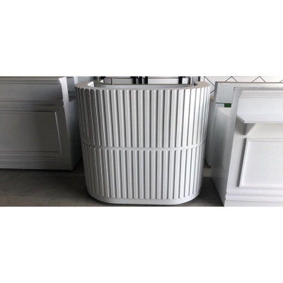 Quầy thu nhân ngang 1m trắng chỉ vàng