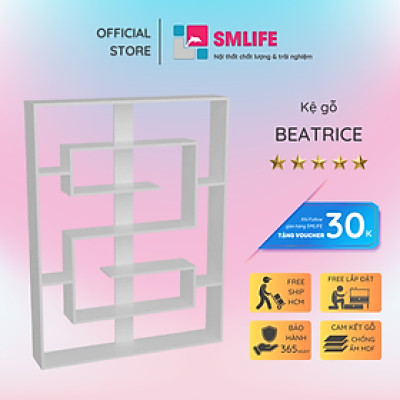 Giá sách bằng gỗ thiết kế hiện đại SMLIFE Beatrice