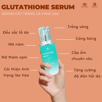 Kem face Mychi và serum cấy trắng lá vàng 24k Mychi